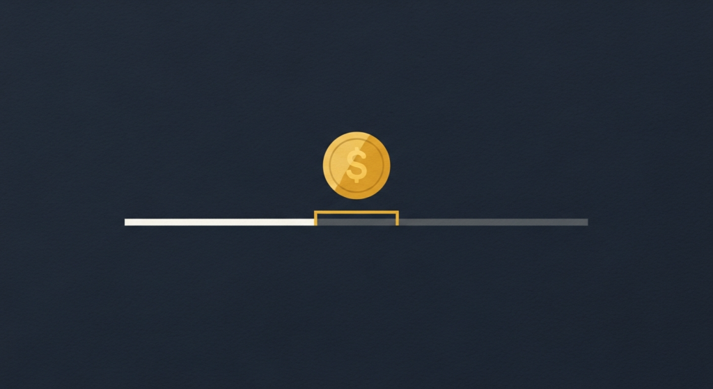 Illustration: a gold coin floating above a spot-price line