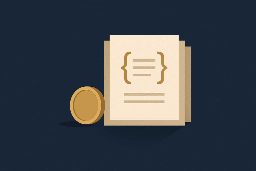 Illustration: a gold coin beside a stack of reference documents